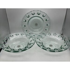 Set Of 3 Modern Spanish Art Recycled Glass Reticulated Serving Bowls Couronne Co